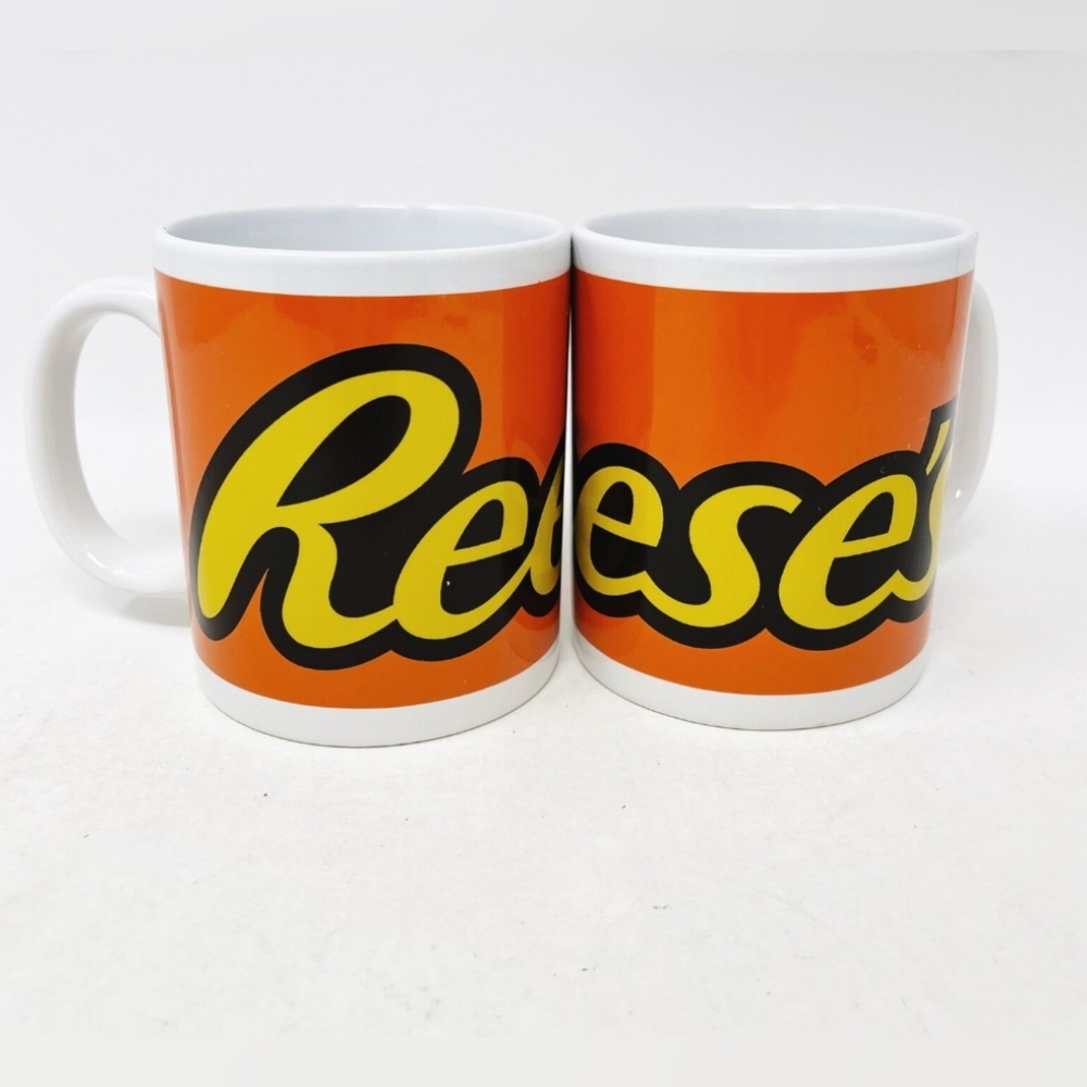 Vintage Galerie Reese's Coffee Mugs, Set Of Two, '90's, 12 Oz ~3 3/4"
